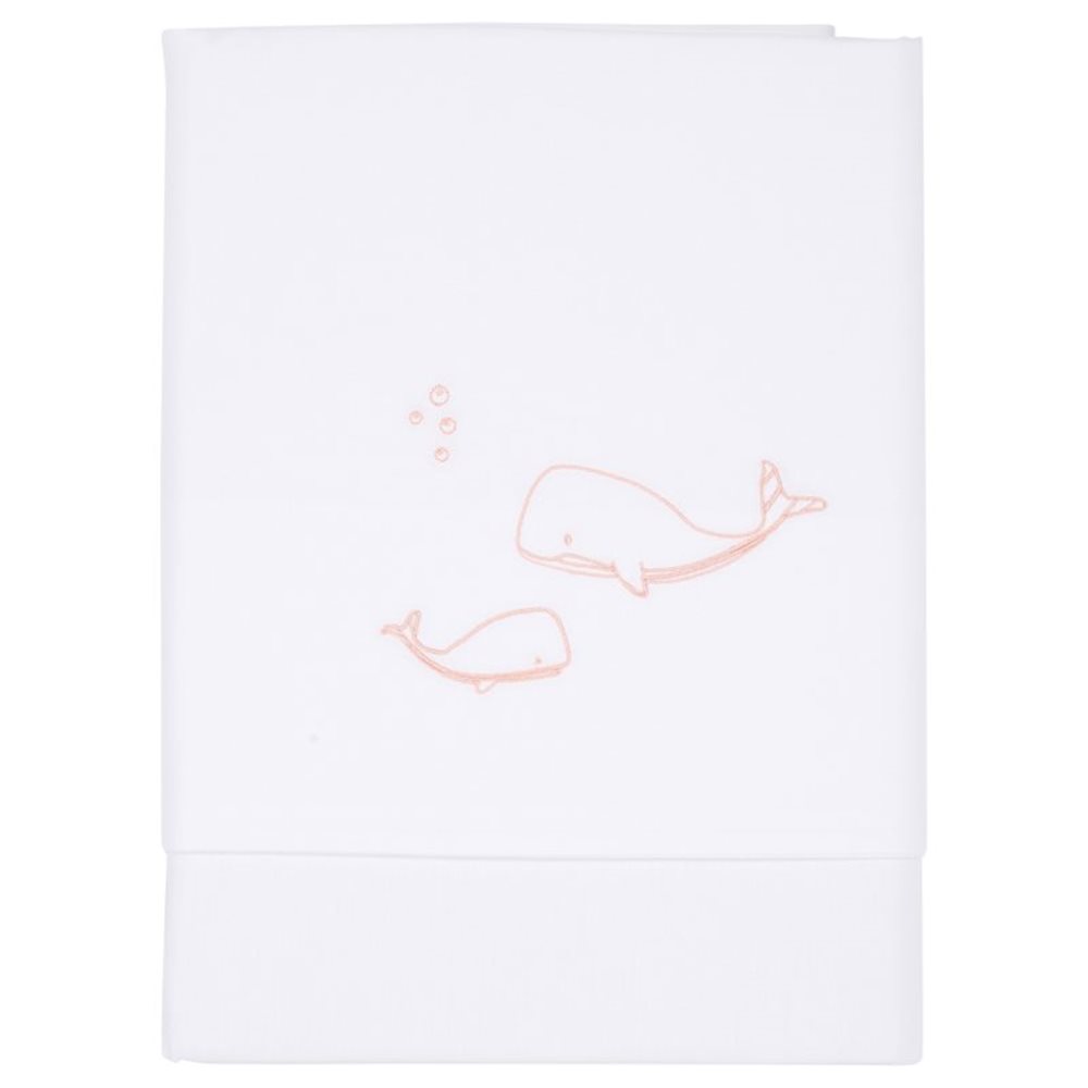 Picture of Cot sheet Ocean Pink embroidered