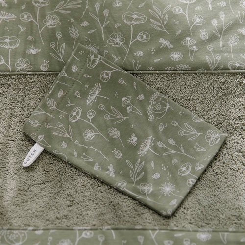 Picture of Washcloths set Wild Flowers Olive