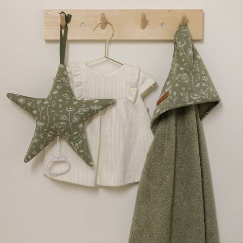 Picture of Hooded towel Wild Flowers Olive
