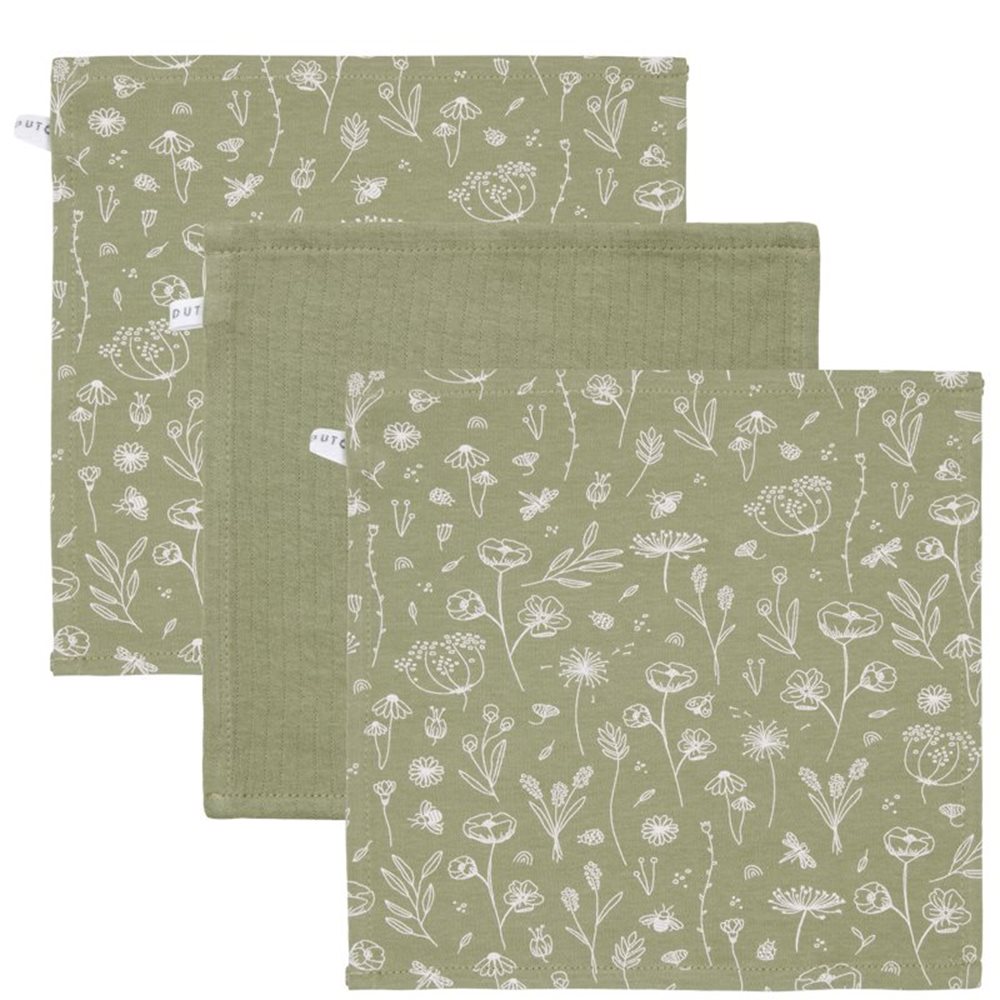 Picture of Facecloths Wild Flowers Olive / Pure Olive