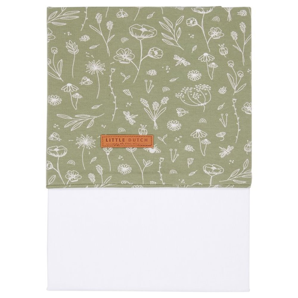 Picture of Cot sheet Wild Flowers Olive