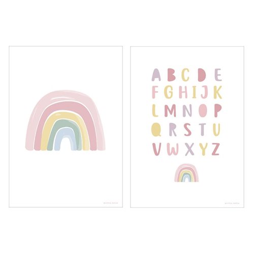 Picture of Poster Rainbow Alphabet pink