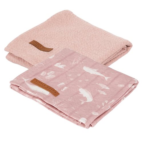 Picture of Muslin cloths 70 x 70 Ocean Pink/Pure Pink 