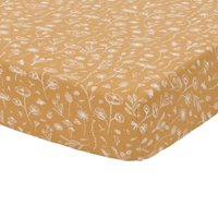 Picture of Fitted cot sheet Wild Flowers Ochre