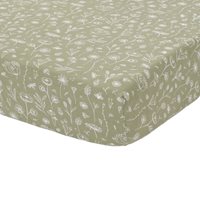 Picture of Fitted bassinet sheet Wild Flowers Olive