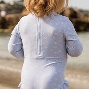 Picture of Bathsuit long sleeves ruffles Daisies Blue - 62/68